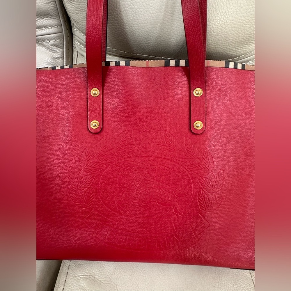 Burberry Red Tote - Picture 3 of 13